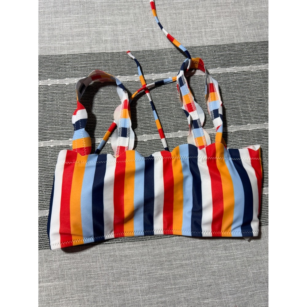 SHEIN Multicolor Striped Bandeau Bikini Top Women's‎ Size S